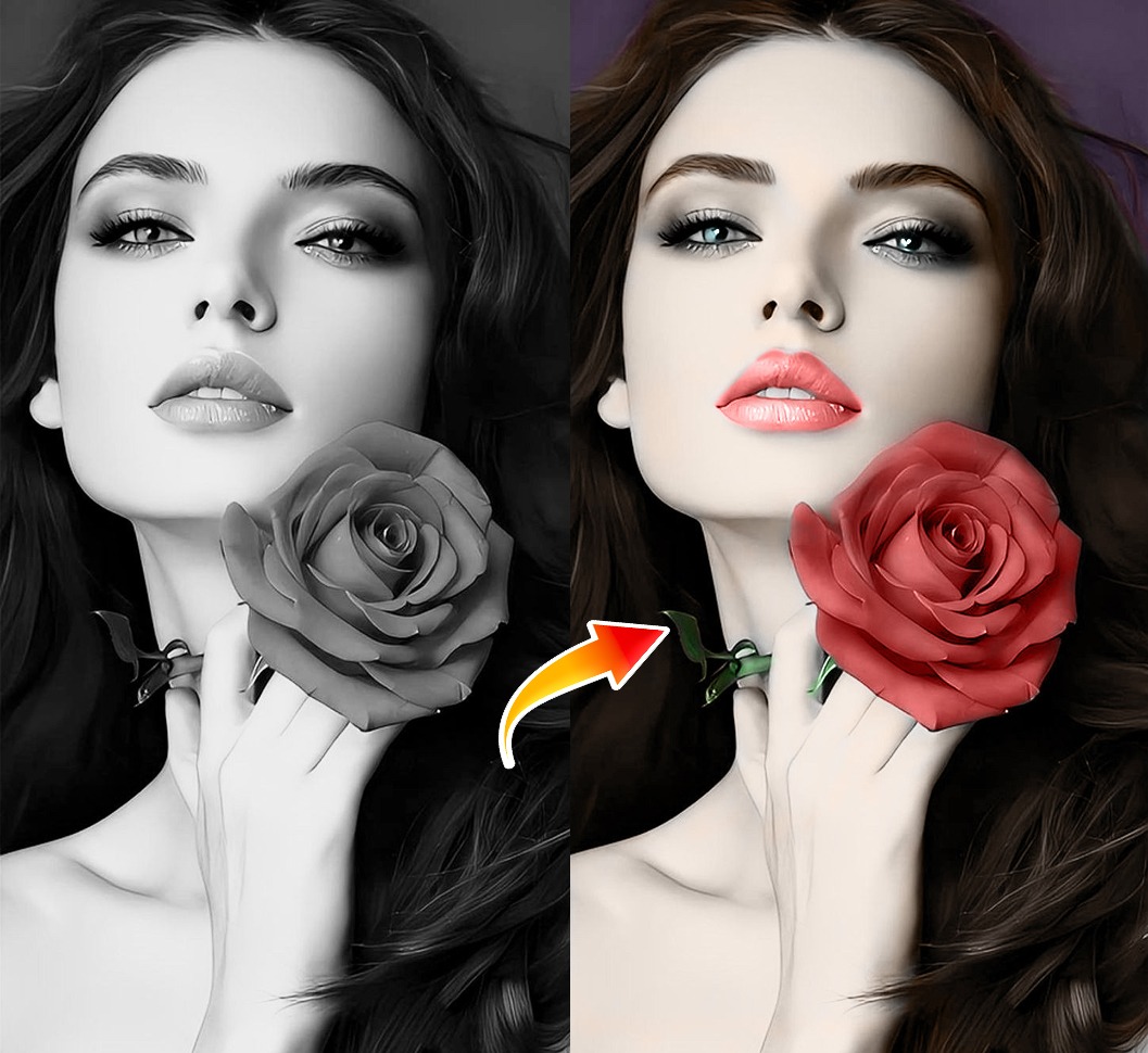 black and white to color(ps work by Ester lilly das)